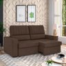 Sofá 3 Lugares Retrátil e Reclinável 1,85m Itália Napoli Luizzi Suede Marrom - 1