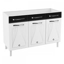 Ver imagem 1 de Balcão de Cozinha em Aço Star New 3 Portas 2 Gavetas Branco/Preto - Telasul