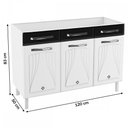 Ver imagem 3 de Balcão de Cozinha em Aço Star New 3 Portas 2 Gavetas Branco/Preto - Telasul