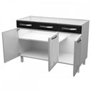 Ver imagem 2 de Balcão de Cozinha em Aço Star New 3 Portas 2 Gavetas Branco/Preto - Telasul