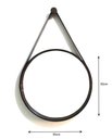 Ver mais imagens de ESPELHO REDONDO DECORATIVO COM MOLDURA ALÇA DE COURO 50CM CAFÉ