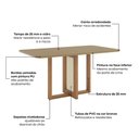 Ver mais imagens de Conjunto Sala de Jantar Natali 6 Lugares Tampo MDF Corino Caramelo 160cm Móveis Henn