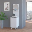 Ver imagem 2 de Aparador Multiuso com 1 Porta, Gancho, Prateleira e Espelho Orgânico Ap2312 Tecnomobili
