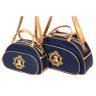 Kit 2 peças Bolsa Maternidade Azul Marinho com Dourado - 2