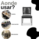 Ver imagem 6 de Jogo 6 Cadeiras de Alumínio Corda Sintética Assento 50cm Alt Preto