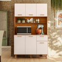 Ver imagem 6 de Kit Armário Cozinha New Livia 6 Portas Freijó Off White Poliman