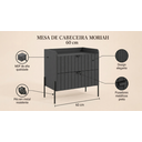 Ver imagem 2 de Mesa de Cabeceira para Quarto Moriah 60cm MDF Grafite com Preto