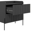 Ver imagem 4 de Mesa de Cabeceira para Quarto Moriah 60cm MDF Grafite com Preto