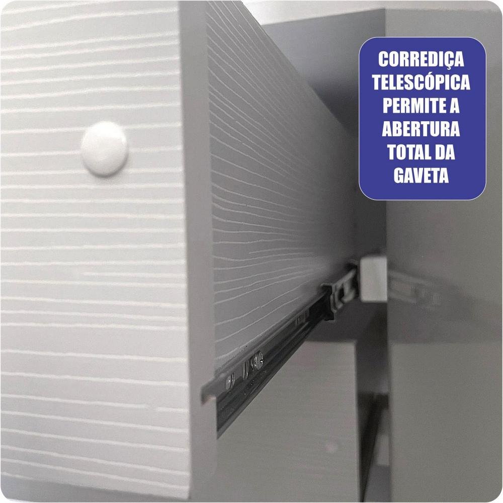 Guarda-roupa Eco 08 Esp 100% Mdf 2 Portas 6 Gav Bom Pastor - Naturale/off - 3