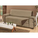 Ver imagem 4 de Protetor de Sofá Manu 3 Lugares Dupla Face Tabaco/Cáqui