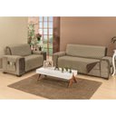 Ver imagem 4 de Protetor de Sofá Manu 2 e 3 Lugares Dupla Face Tabaco/Cáqui