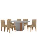 Ver imagem 2 de Mesa de Jantar Isadora 180cm Tampo Mdf Vidro com 6 Cadeiras Lisboa