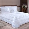 Colcha Casal Queen Coleção Charme Renda 04 Peças - Branco - 1