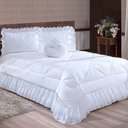 Ver imagem 1 de Colcha Casal Queen Coleção Charme Renda 04 Peças - Branco