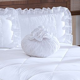 Colcha Casal Queen Coleção Charme Renda 04 Peças - Branco - 5