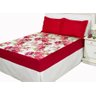 protetor colchão impermeavel matelado solteiro flor vermelho - 1