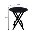 Ver imagem 2 de Kit 10 Mesas Redondas Dobráveis em Madeira Maciça 70x70 Ideal para Bares e Restaurantes - Preto