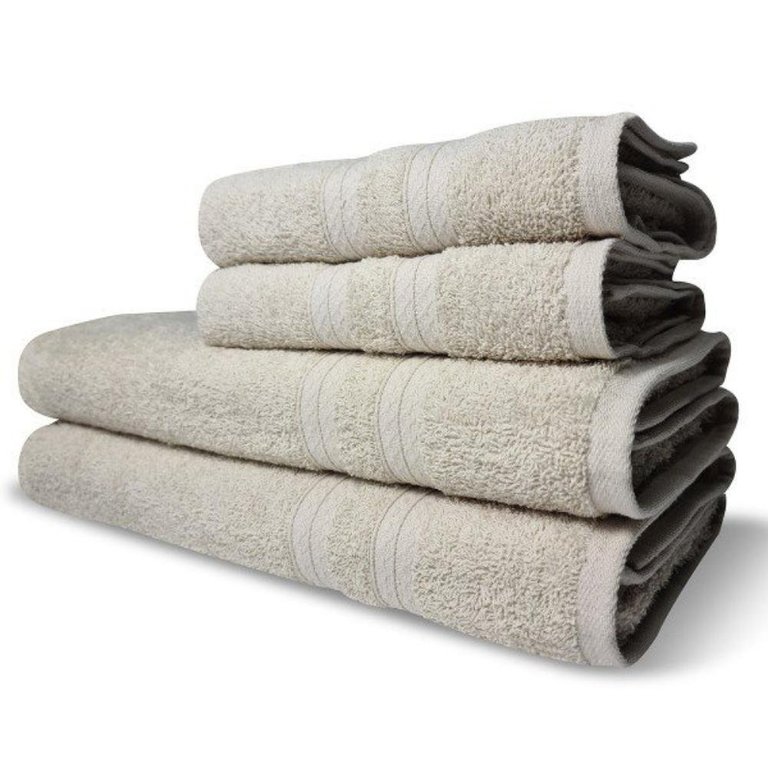 Jogo de Toalhas Itália Soft 4 Pçs - 2 Banho e 2 Rosto 430g/m² 100% Algodão - Bege