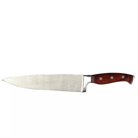 Faca do chef 8" em Aco inox e cabo de madeira embalagem para presente