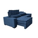 Ver imagem 7 de Sofá Retrátil e Reclinável 2,35m Cama inBox Big Puffer com SoftGel D40 Velupluma Azul