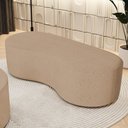 Ver imagem 1 de Puff Decorativo Orgânico para Living Quarto 140cm Orbit W01 Linho Bege Escuro - Lyam Decor