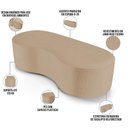 Ver imagem 3 de Puff Decorativo Orgânico para Living Quarto 140cm Orbit W01 Linho Bege Escuro - Lyam Decor