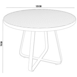 Mesa Decorativa Área Externa Espaço Gourmet 120cm Estrutura Em Alumínio Wine D04 Preto - Lyam Decor - 4