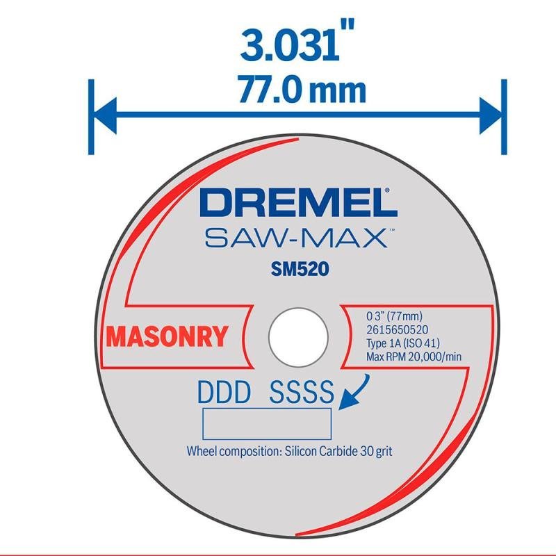 Disco de Corte Alvenaria para Dremel SAW MAX DSM520 DREMEL - 3