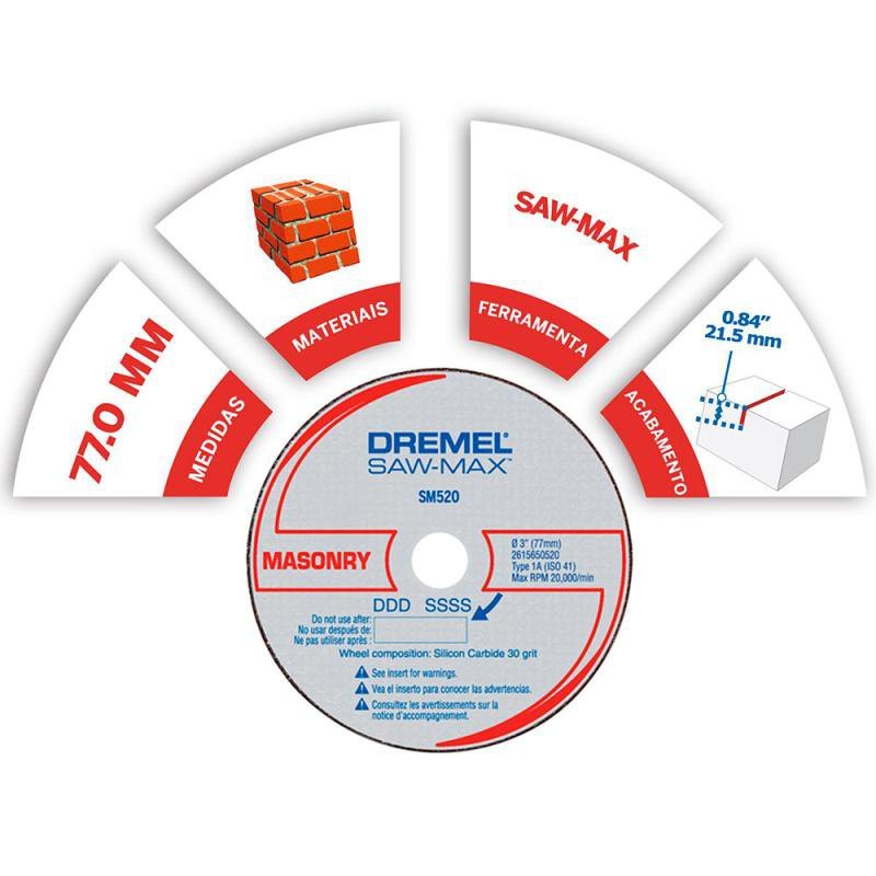 Disco de Corte Alvenaria para Dremel SAW MAX DSM520 DREMEL - 2
