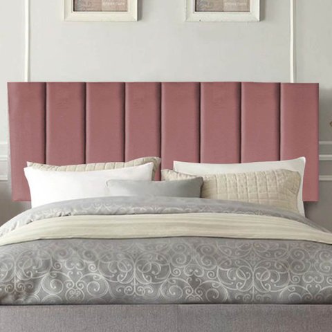 Painel Estofada Carla 90cm Solteiro Para Cama Box Quarto Suede Rose Gold - Gat Magazine