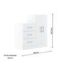 Ver imagem 2 de Cômoda 3 Gavetas 2 Portas 90cm Soft Soluzione Móveis