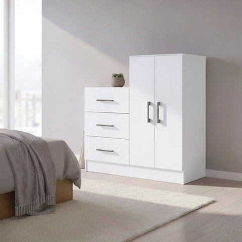 Cômoda 3 Gavetas 2 Portas 90cm Soft Soluzione Móveis