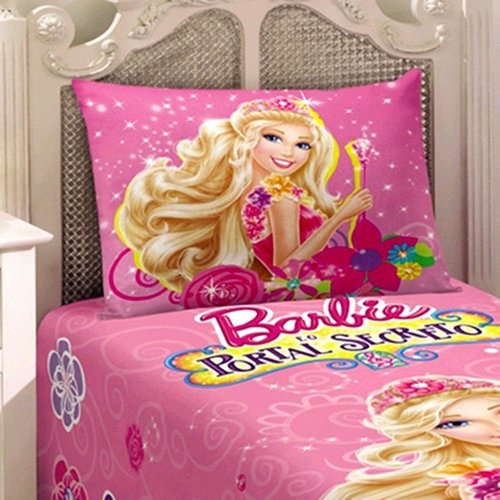 Jogo de Cama Solteiro Lepper Barbie Sereia 3 Peças Rosa - Compre