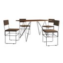 Ver imagem 2 de Mesa Jantar Industrial Trama 1,40x0,80m Amêndoa com 4 Cadeiras Estofadas Vitória Marrom e Preta
