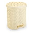 Ver imagem 1 de Lixeira Pedal Rattan 6 Lts Cozinha Banheiro Escritorio Creme