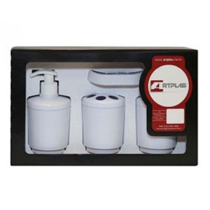 Kit Lavabo Banheiro Branco 4 Peças Artplas