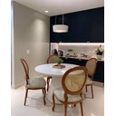 Ver imagem 2 de Mesa de Jantar Cone 80 cm tampo de vidro Laca Branca Personal Decor Mesa de Jantar Cone Laminada Red