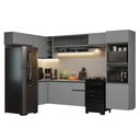 Ver imagem 2 de Armário de Cozinha Completa de Canto Suspenso 465cm Nice Madesa 07 Cinza