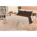 Ver imagem 2 de Cobre Leito Casal Padrão Clara Dupla Face 03 Pçs - Tabaco e Caqui