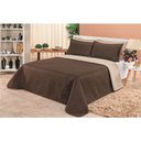 Ver imagem 1 de Cobre Leito Casal Padrão Clara Dupla Face 03 Pçs - Tabaco e Caqui