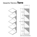 Ver imagem 3 de Torre de Prateleira Carvalho Estante Multiuso Sala Quarto