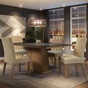 Ver imagem 2 de Conjunto Sala de Jantar Mesa Tampo de Vidro 4 Cadeiras Rustic/preto/imperial Aryeli Madesa