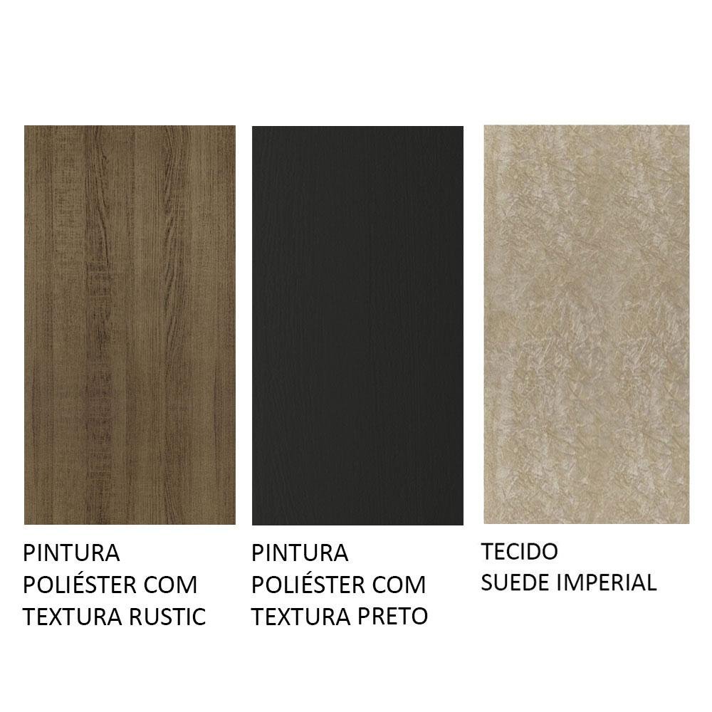 Conjunto Sala de Jantar Mesa Tampo de Vidro 4 Cadeiras Rustic/preto/imperial Aryeli Madesa - 10