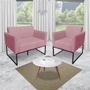 Ver imagem 7 de Kit 1 Namoradeira e 2 Poltronas Marisa Suede Preto Rose