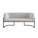 Ver imagem 5 de Kit 2 Poltronas + Sofá 2 Lugares Base de Metal Black Balaqui Cor:bege