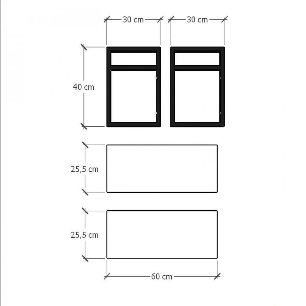 Prateleira industrial com dois niveis cor amadeirado 40x30x60 - 3