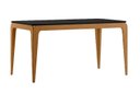 Ver imagem 1 de Mesa Sala de Jantar Tampo com Vidro 160cm 100% MDF Áurea Marrom/Ype/Preto