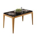 Ver imagem 4 de Mesa Sala de Jantar Tampo com Vidro 160cm 100% MDF Áurea Marrom/Ype/Preto