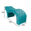 Ver imagem 5 de Maca Estética Estofada Reclinável Ergonômica Spa Veludo Yara Cor:azul Turquesa
