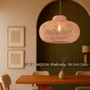 Ver imagem 5 de Pendente Fibra Natural Artesanal 50 x 30 Rattan Vito NAT78